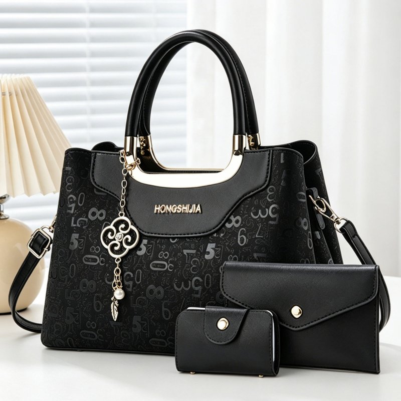 Women Fashion Handbags - 3-piece Fashion Women's Handbag Set, Light