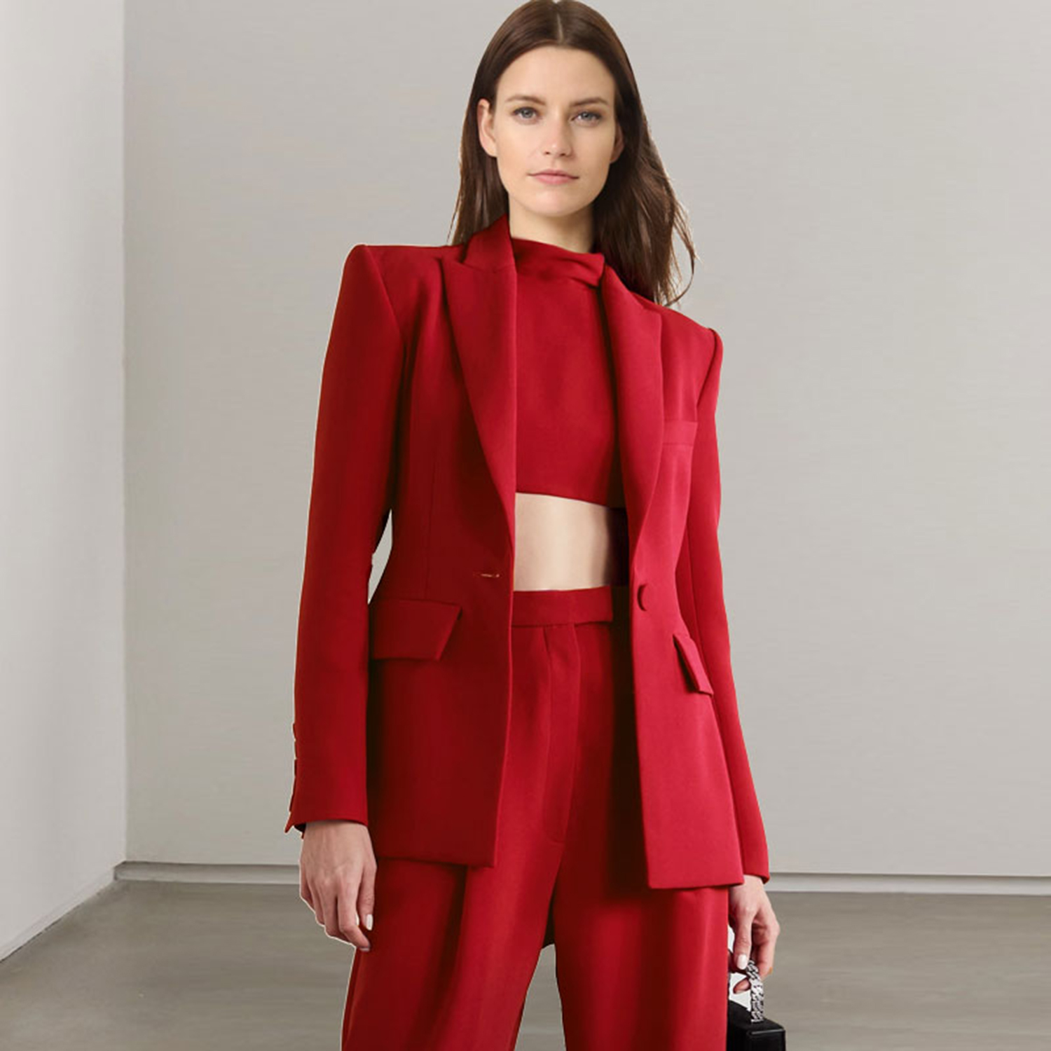 Women'S Fashion Blazer - Allingentle Red Lapel Women's 2 Piece