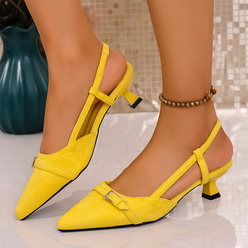 Women'S Fashion Spring 2025 - Fashion Yellow High Heels Sandals for