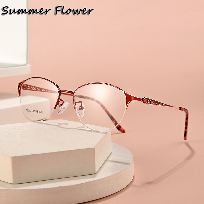 Women'S Fashion Glasses With Clear Lenses - Women Oval Glasses Alloy Optical Frame