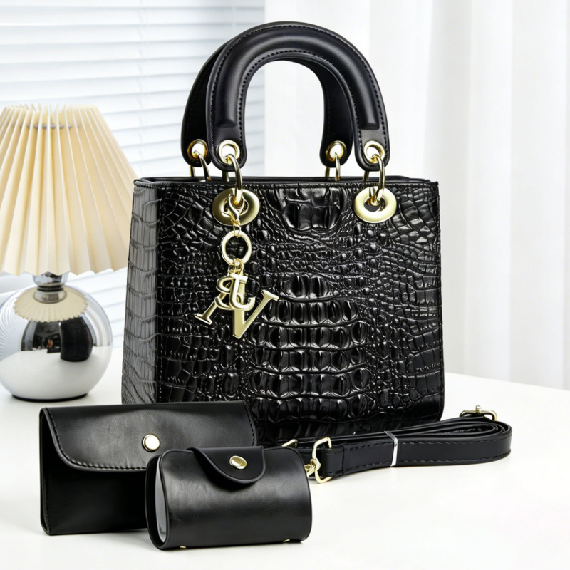 Women Fashion Handbags - 3-piece women's handbag set, small and