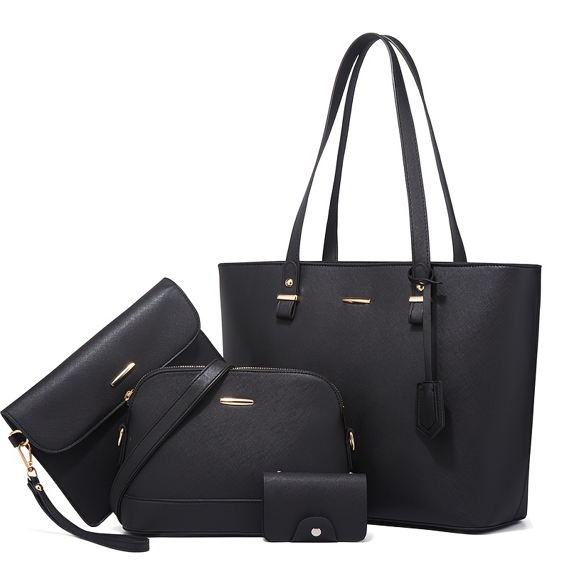 Women Fashion Handbags - 4pcs Fashion Women's Bag Sets Solid