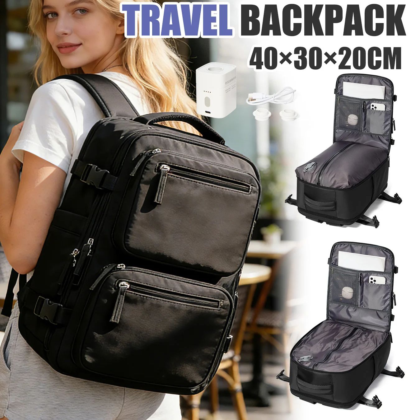 Women'S Fashion Backpack - Women Backpack Vacuum Backpack with Pump