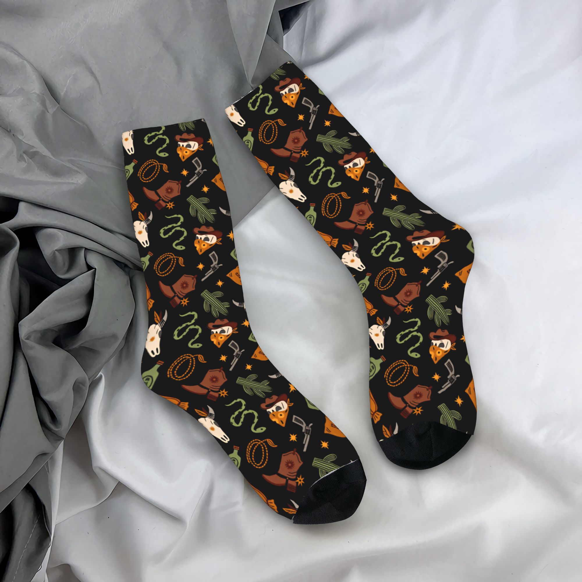 Women'S Fashion Wild West - Wild West Vintage LinePrint (1) Socks