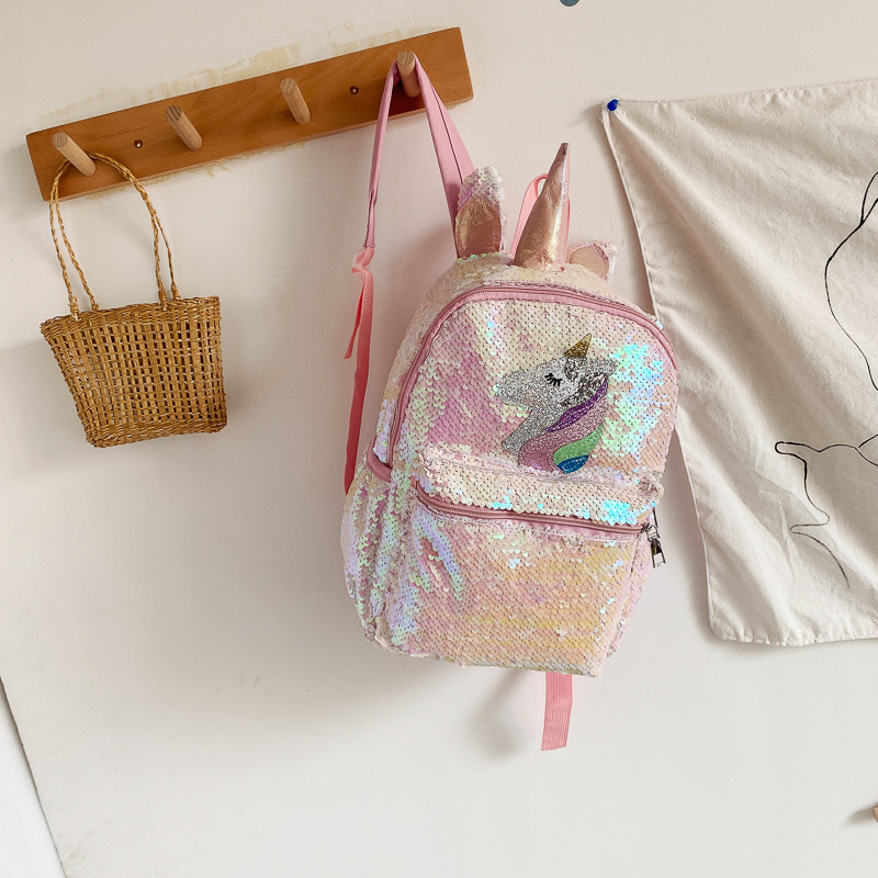 Sequin Unicorn Backpack Pink S - Women'S Fashion Backpack review and price