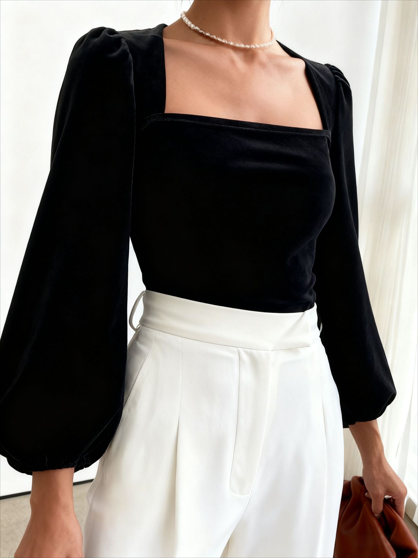 Women Black Velvet Square Neck - Crop Top Women review and price