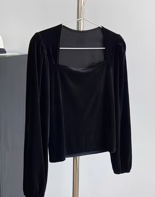 Women Black Velvet Square Neck - Crop Top Women review and price
