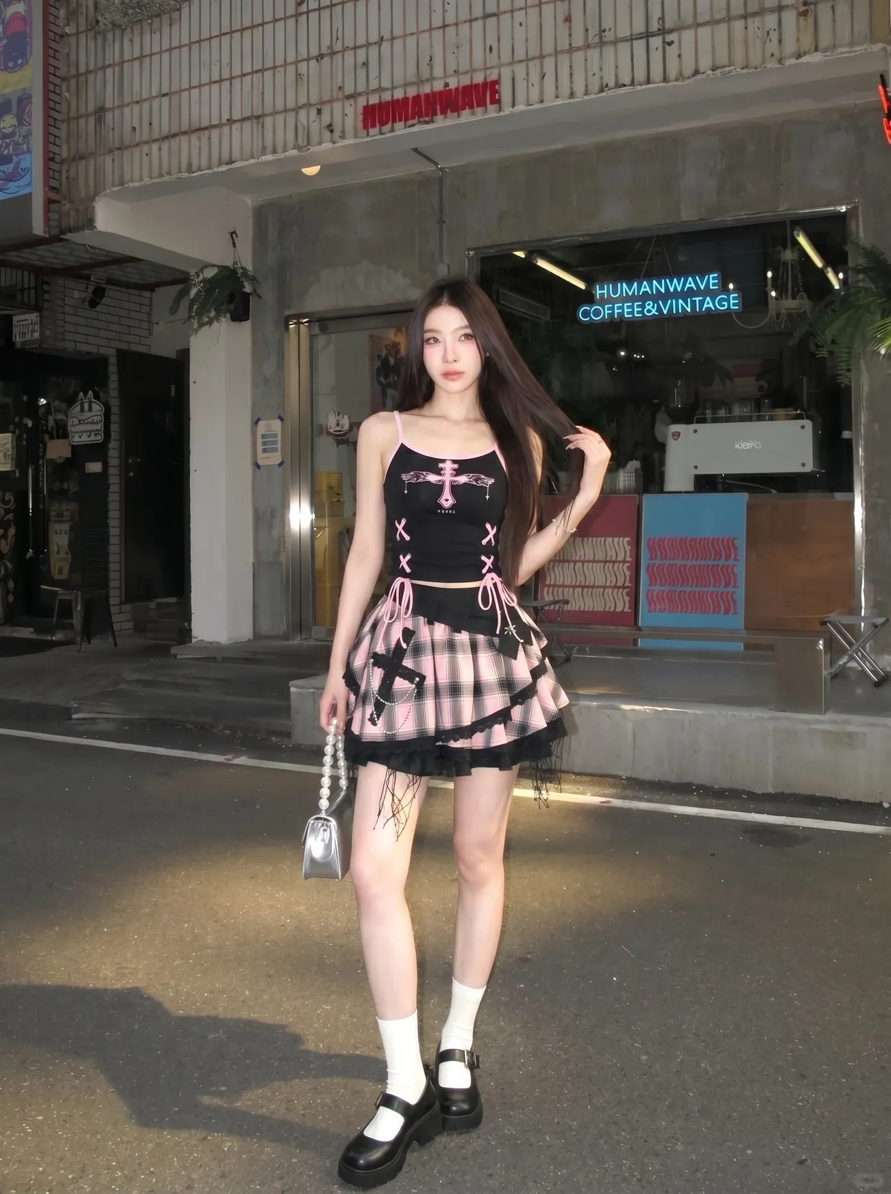Vintage Y2K Dark Sweet Skirt S - V Neck Cami Top review and price