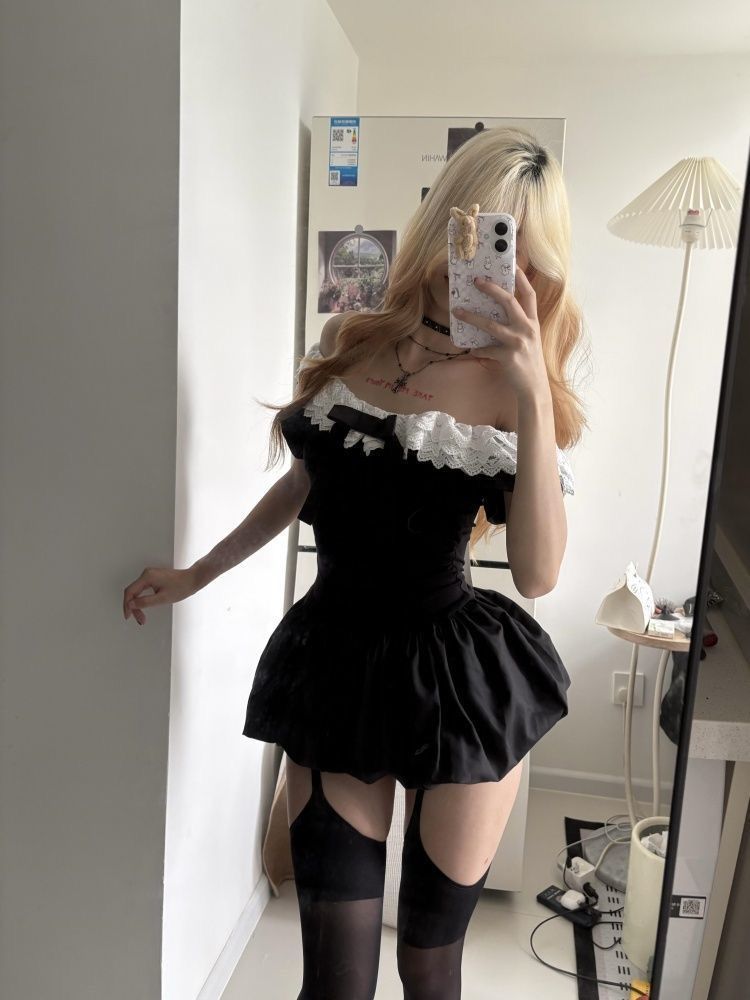 Coquette Korean Sexy Off Shoul - Ruched Dress Mini review and price