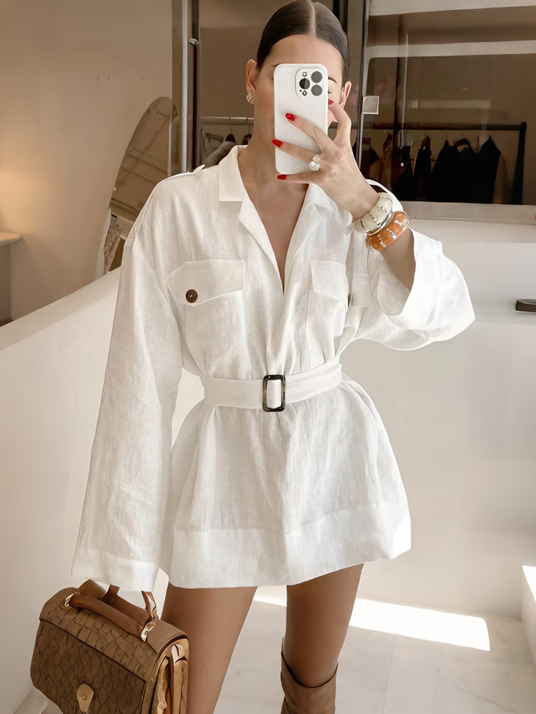 Tossy White Linen 2026 Summer  - Women'S Fashion Utility Belt review and price