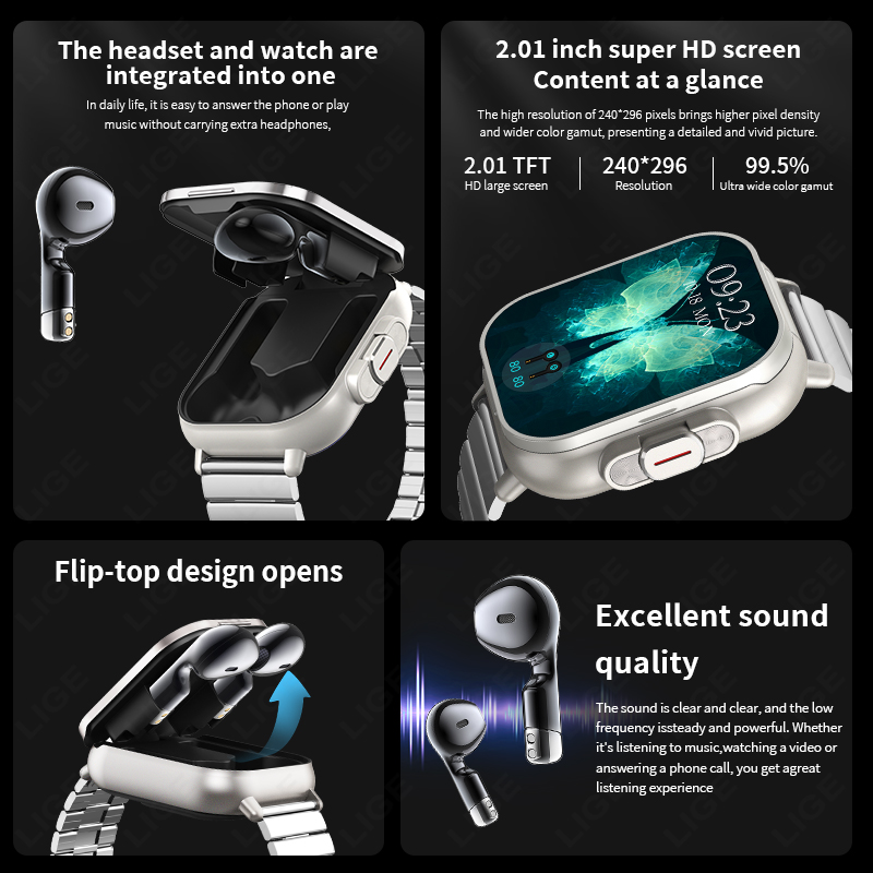 LIGE TWS 2 In 1 Smart Watch Wi - Women Fashion Week 2026 review and price