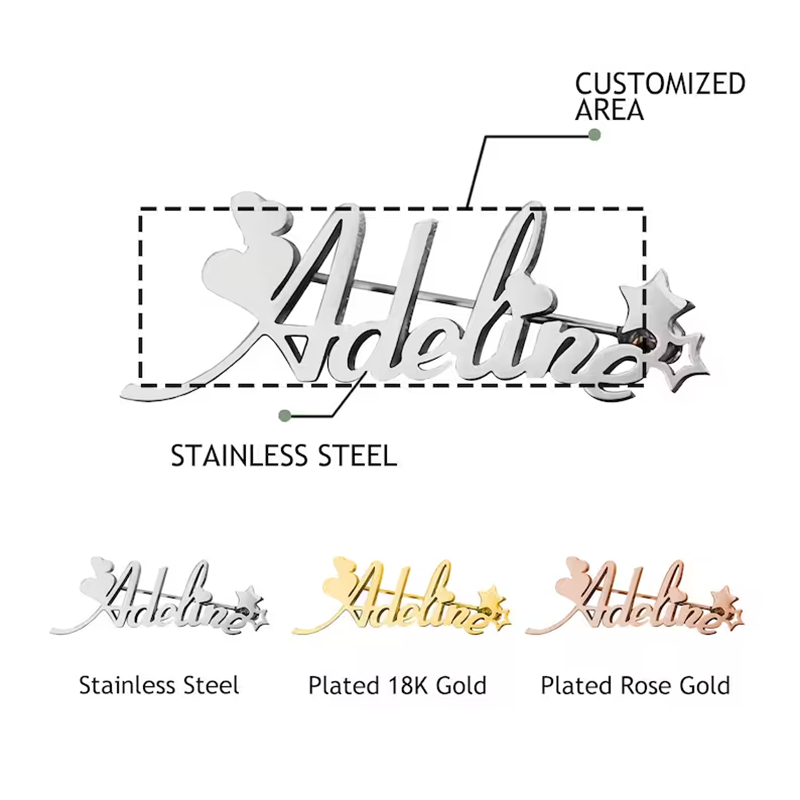 New Custom Name Brooch Letters - Women Fashion Logo Design review and price