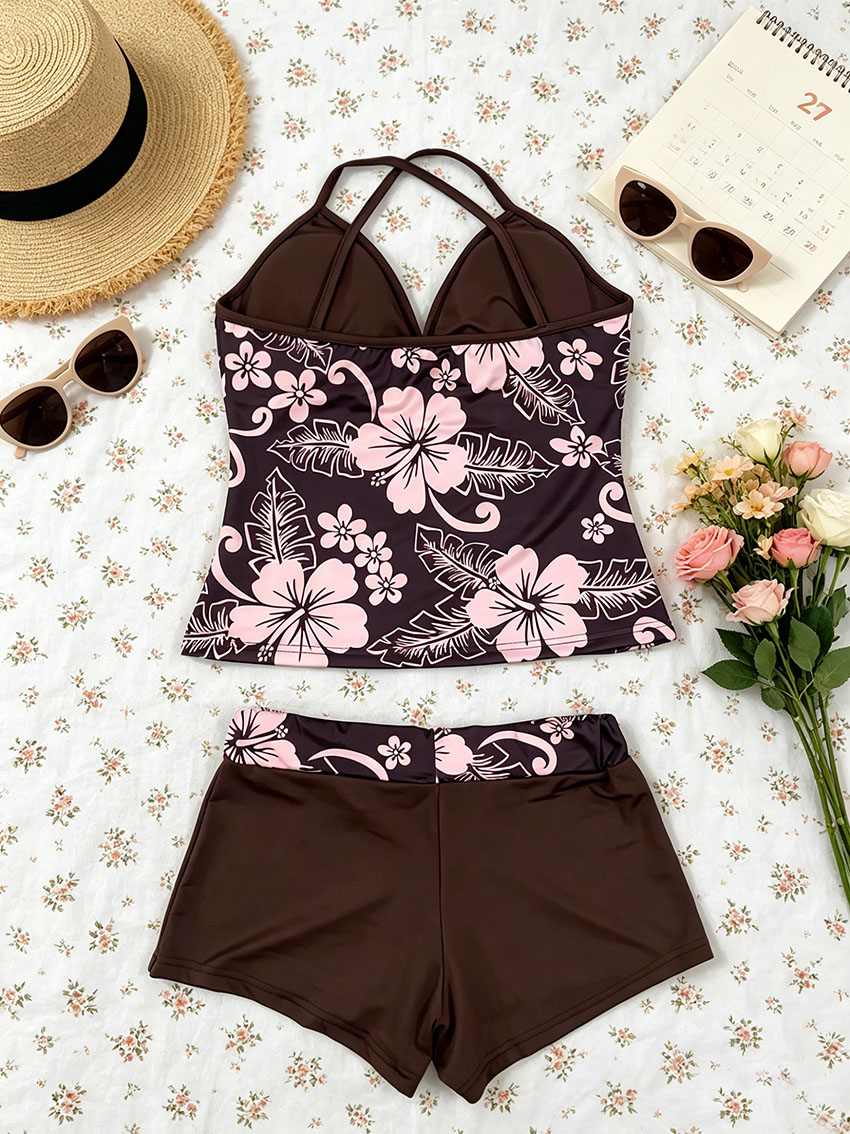 Y2K Ladies Tropical Hibiscus M - V Neck Cami Top review and price