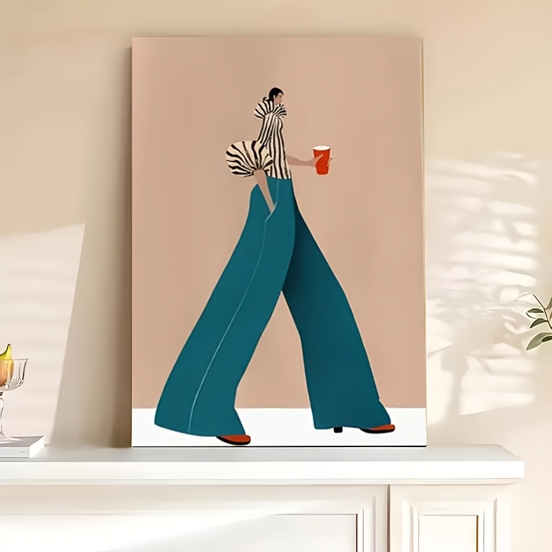 Fashionable Blue Pants Woman P - Women Fashion Drawing review and price