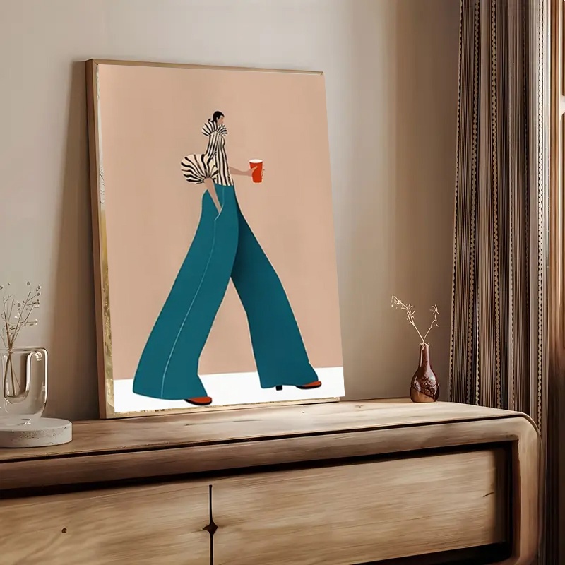 Fashionable Blue Pants Woman P - Women Fashion Drawing review and price