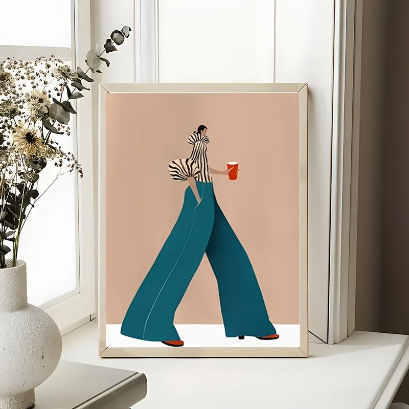 Fashionable Blue Pants Woman P - Women Fashion Drawing review and price